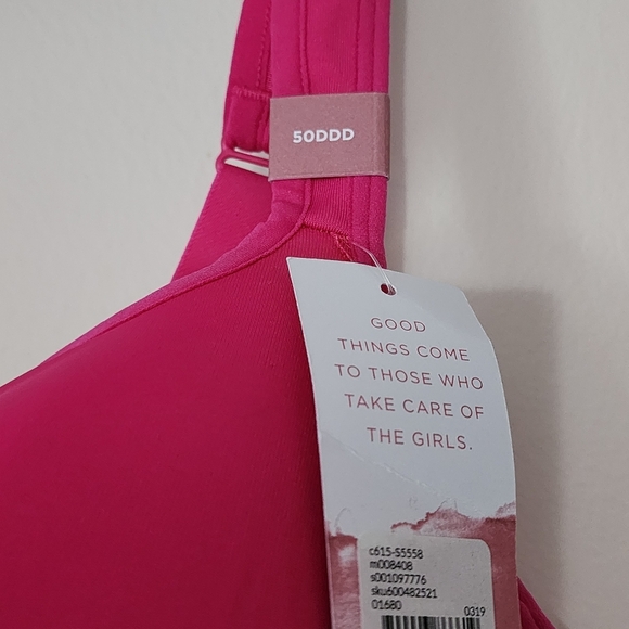 Cacique Women's lightly lined balconette Size 50DDD pink lace bra - Picture 4 of 11